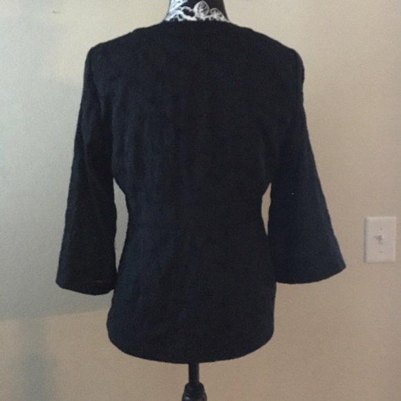 10P CHARTER CLUB BLACK EYELET LINED SIDE ZIP TOP - Picture 5 of 13